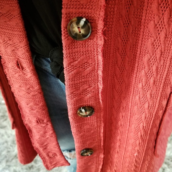 Long Fall Cardigan Cozy Cable Knit Sweater Button Down Cardi Pockets - Picture 8 of 9